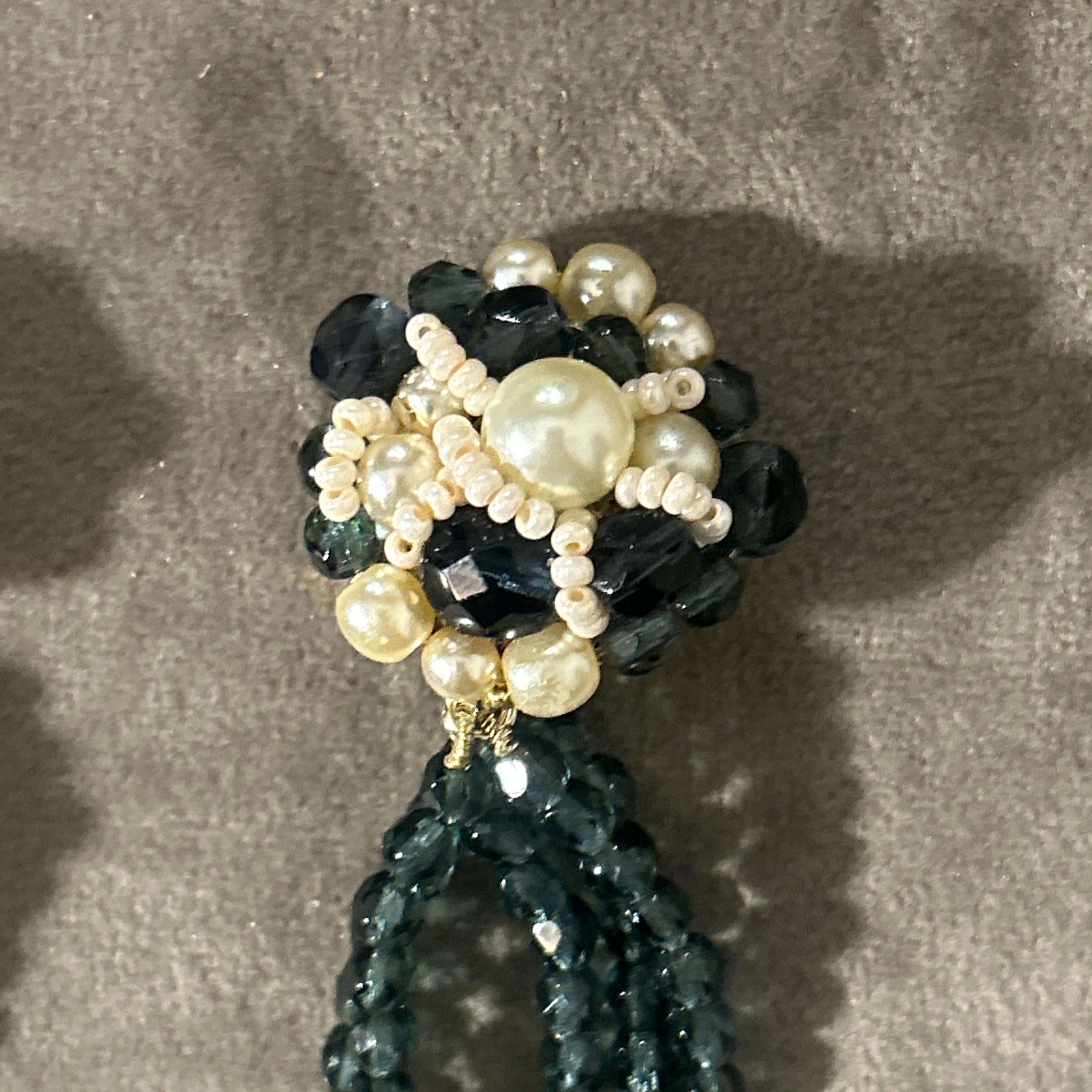 21st Century Pair of Coppola e Toppo Black and White Crystal Chandelier Earrings In New Condition For Sale In Aci Castello, IT
