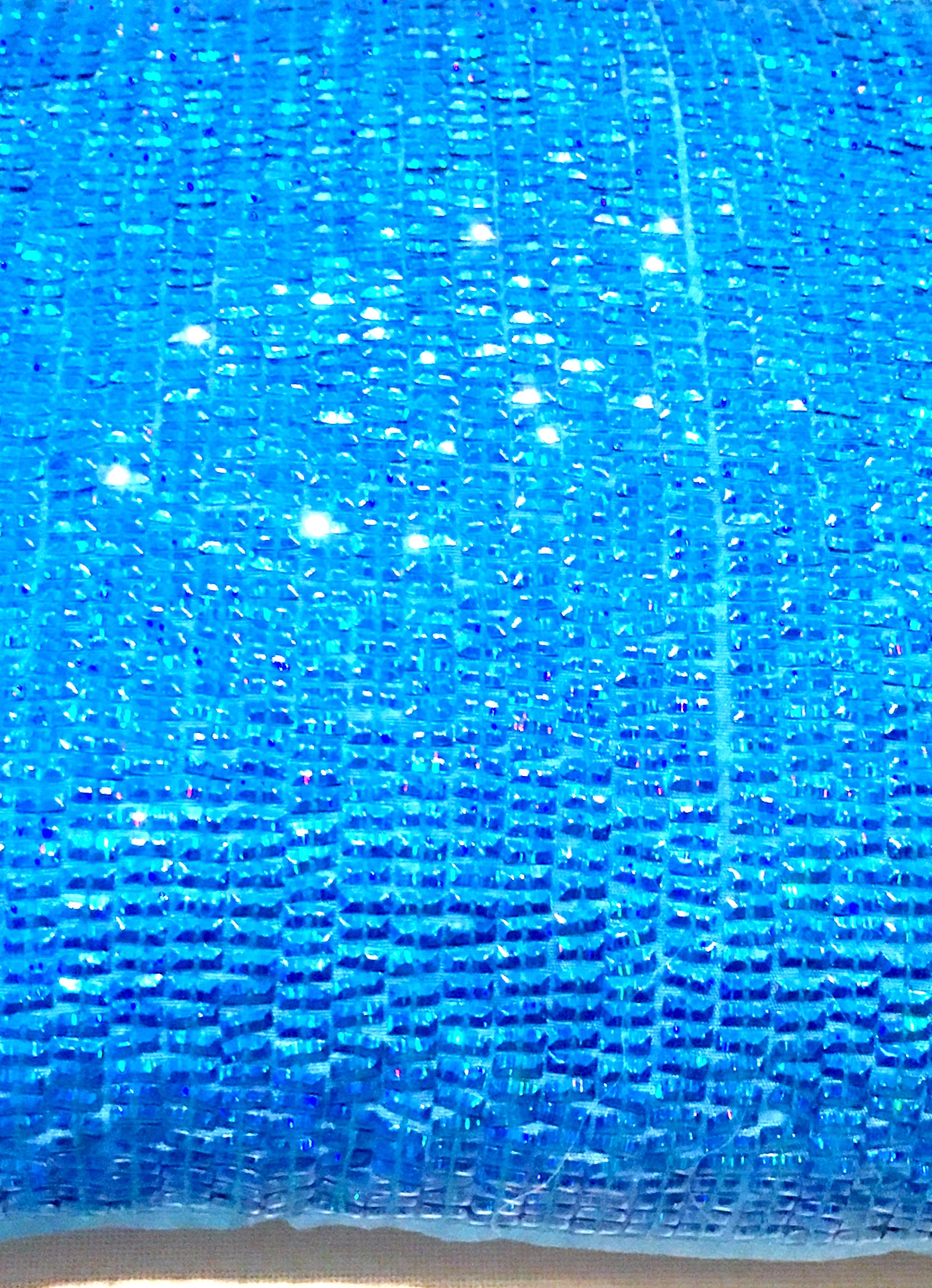 21st Century Pair of Electric Blue Crystal & Silk Rectangular Pillows For Sale 2