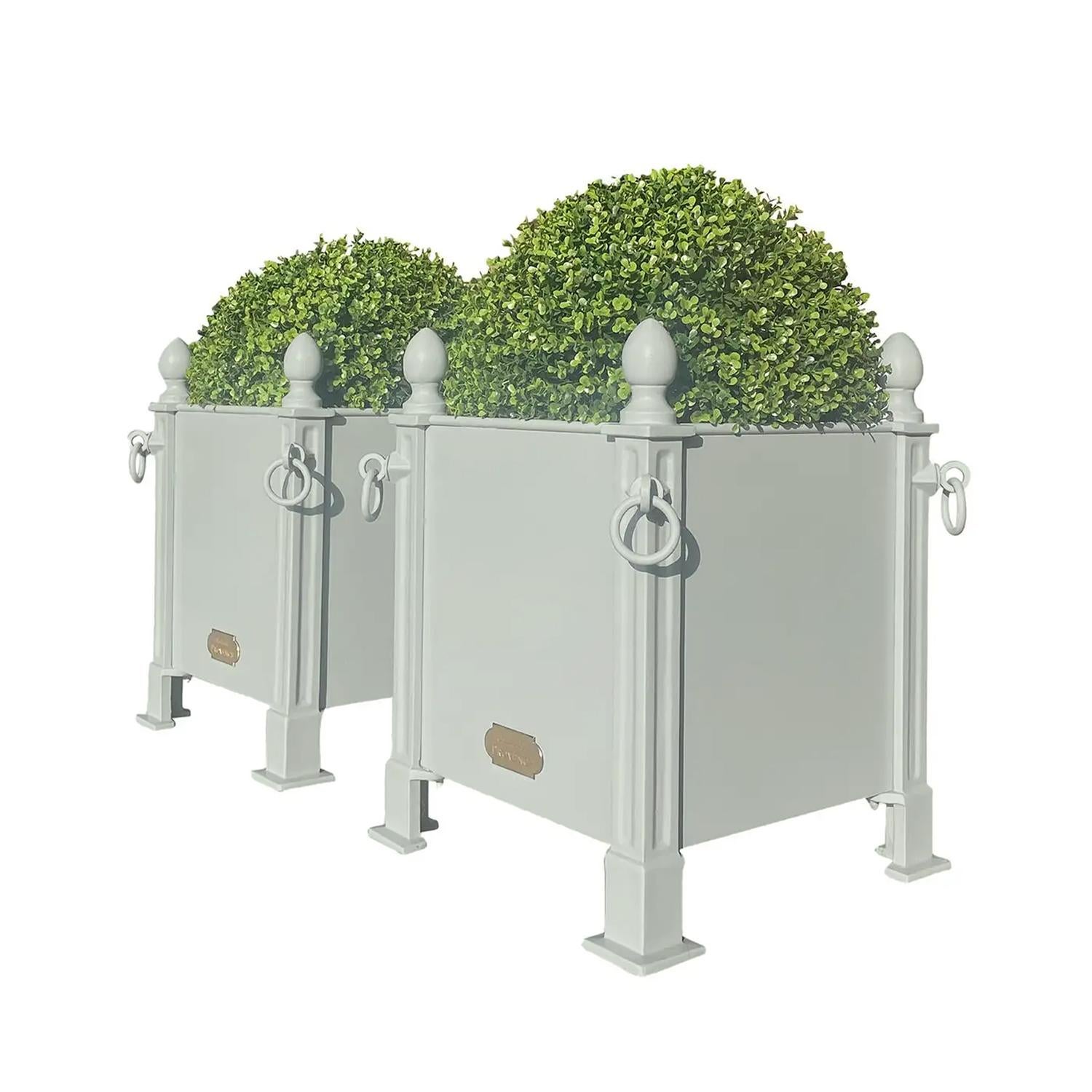 Contemporary 21st Century Pair of French Nelson Blue Orangerie Planters For Sale