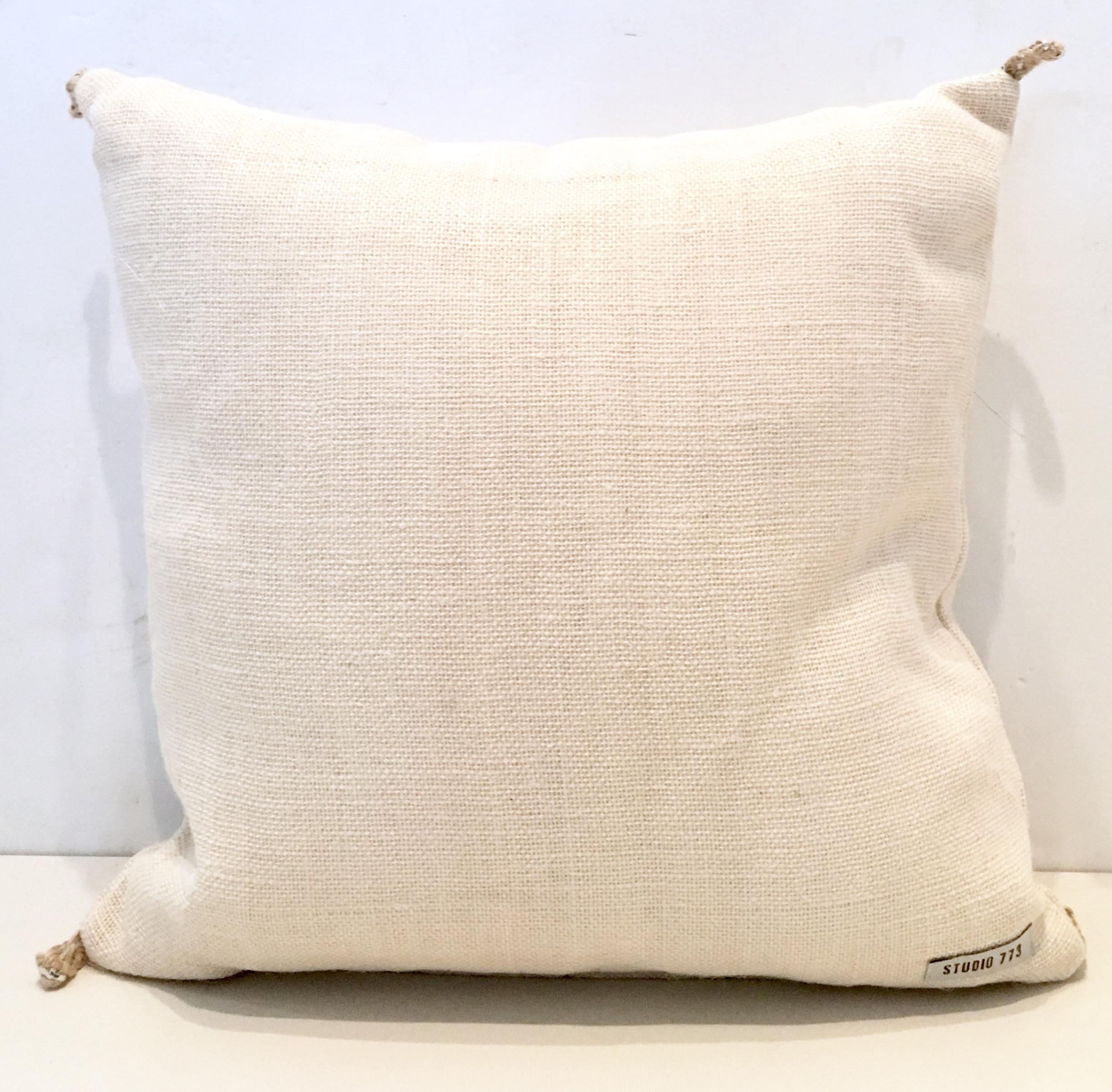 21st Century Pair Of Peace On Earth Printed Raffia Down Filled