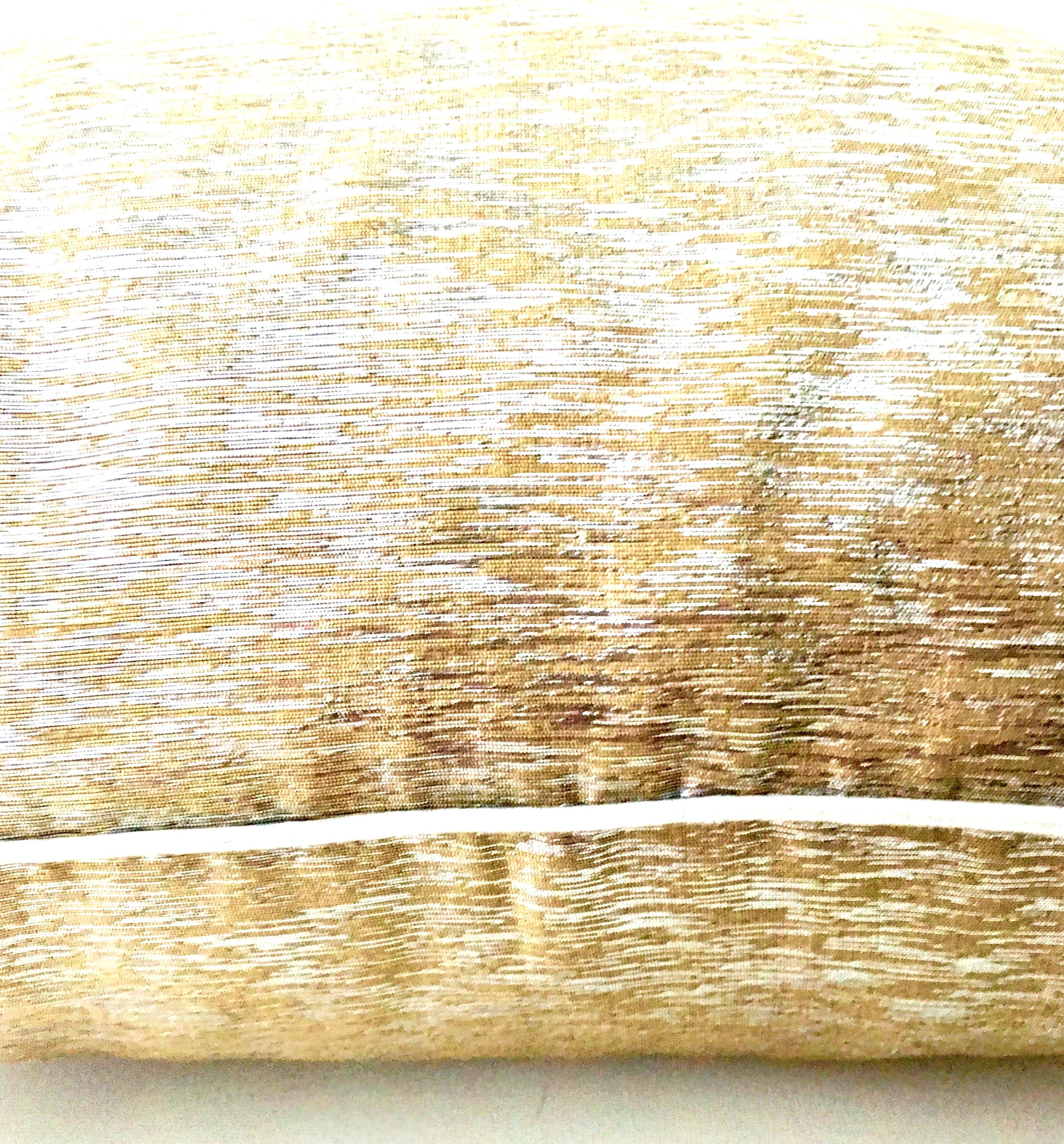 21st Century Pair Of Silk Metallic Two-Tone Gold and Silver Down Pillows 1