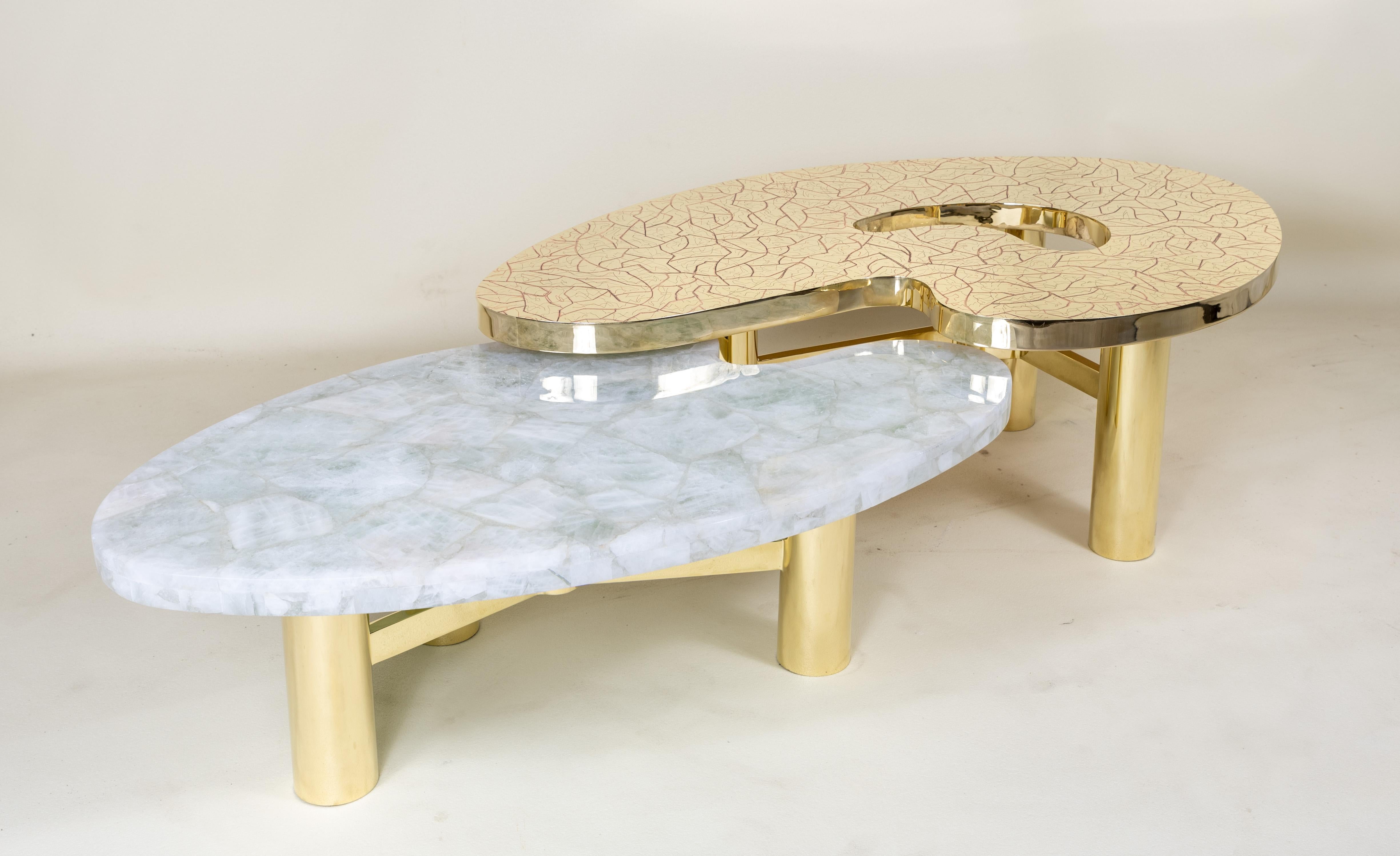 Patinated 21st Century Pair of Table TRESOR by Jean Arriau For Sale