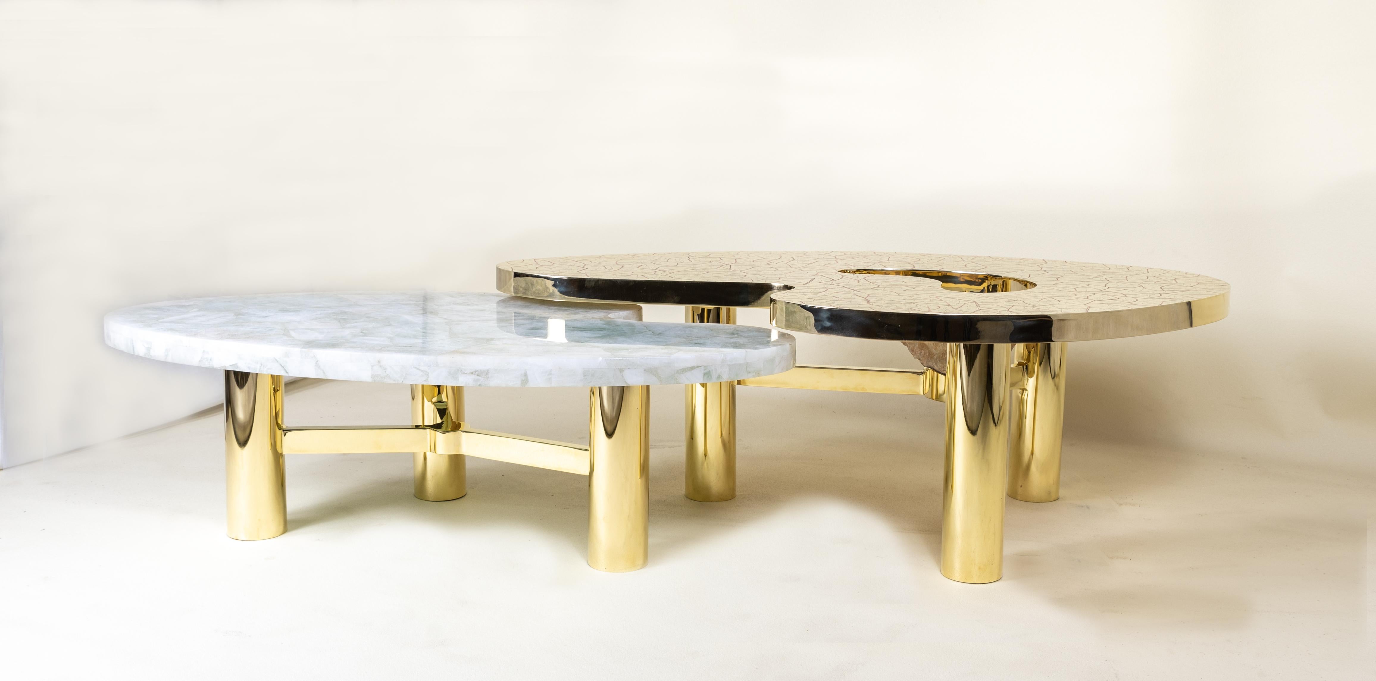Brass 21st Century Pair of Table TRESOR by Jean Arriau For Sale