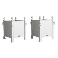 21st Century Pair of White French Orangerie Planters