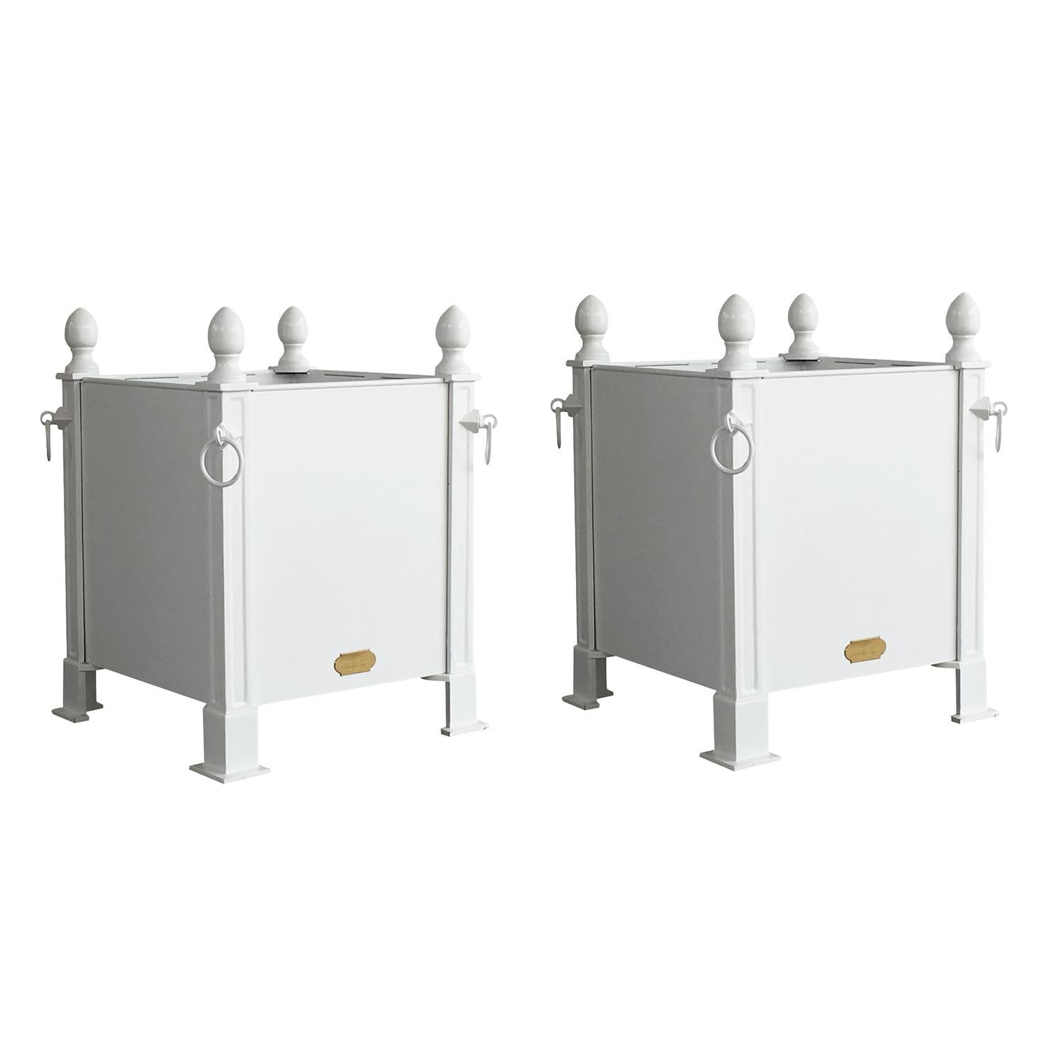Contemporary 21st Century Pair of White French Orangerie Planters