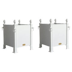 21st Century Pair of White French Orangerie Planters