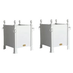 21st Century Pair of White French Orangerie Planters