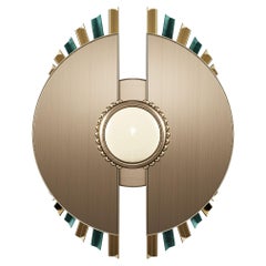 21st Century Palm Wall Lamp Brass Marble made in Portugal by Creativemary