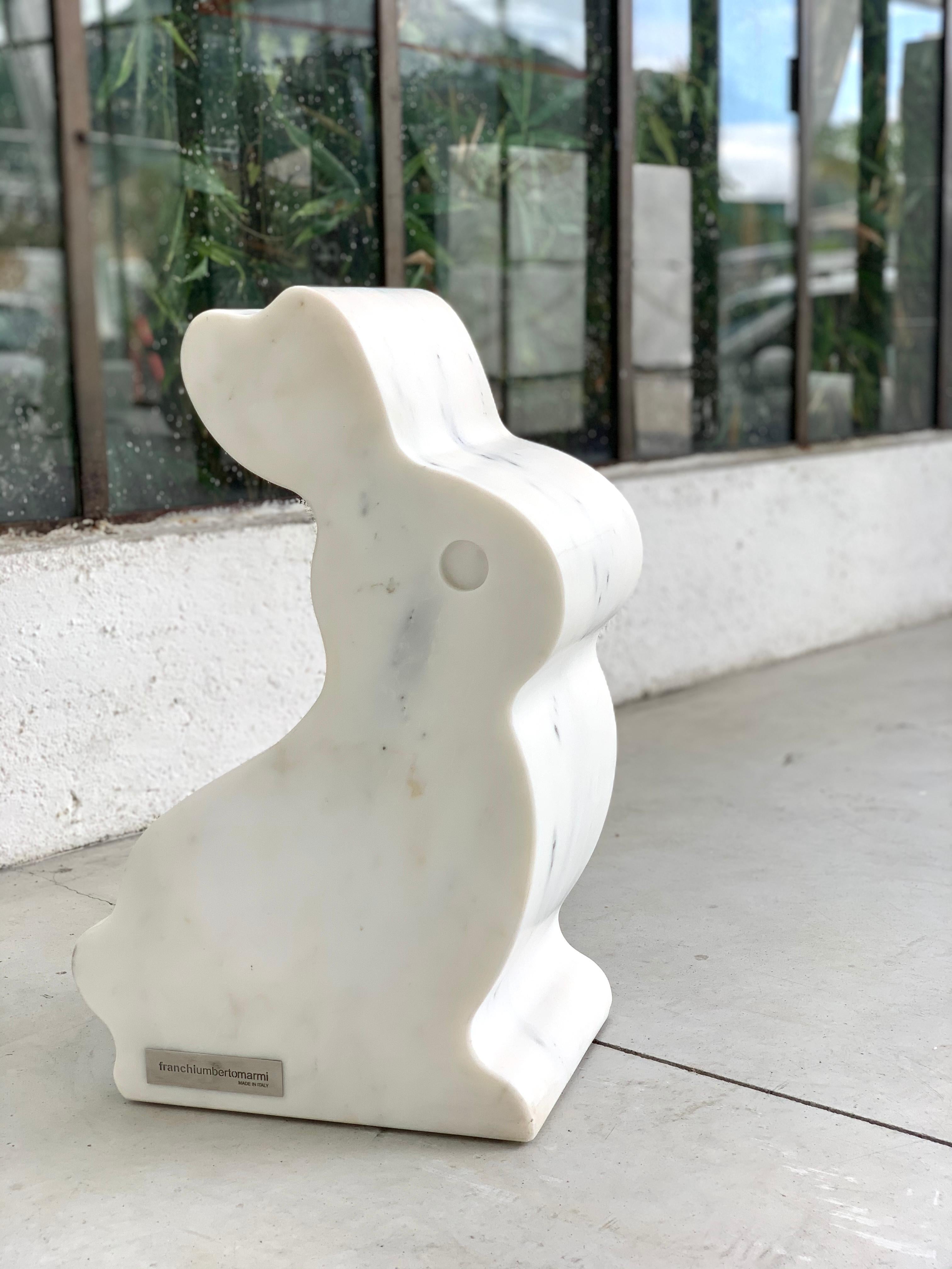 Rabbit- is part of our marble animal family made in Carrara/ Italy. If placing it alone or with a companion, it is definitely an eye-catcher!
Its special material, Paonazzo Marble, displays a wonderful color range including a likely white and beige