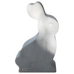 21st Century Paonazzo Carrara Marble Animal Collection Rabbit Statue
