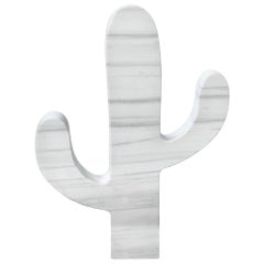 21st Century Paonazzo Carrara Marble Collection Cactus Statue