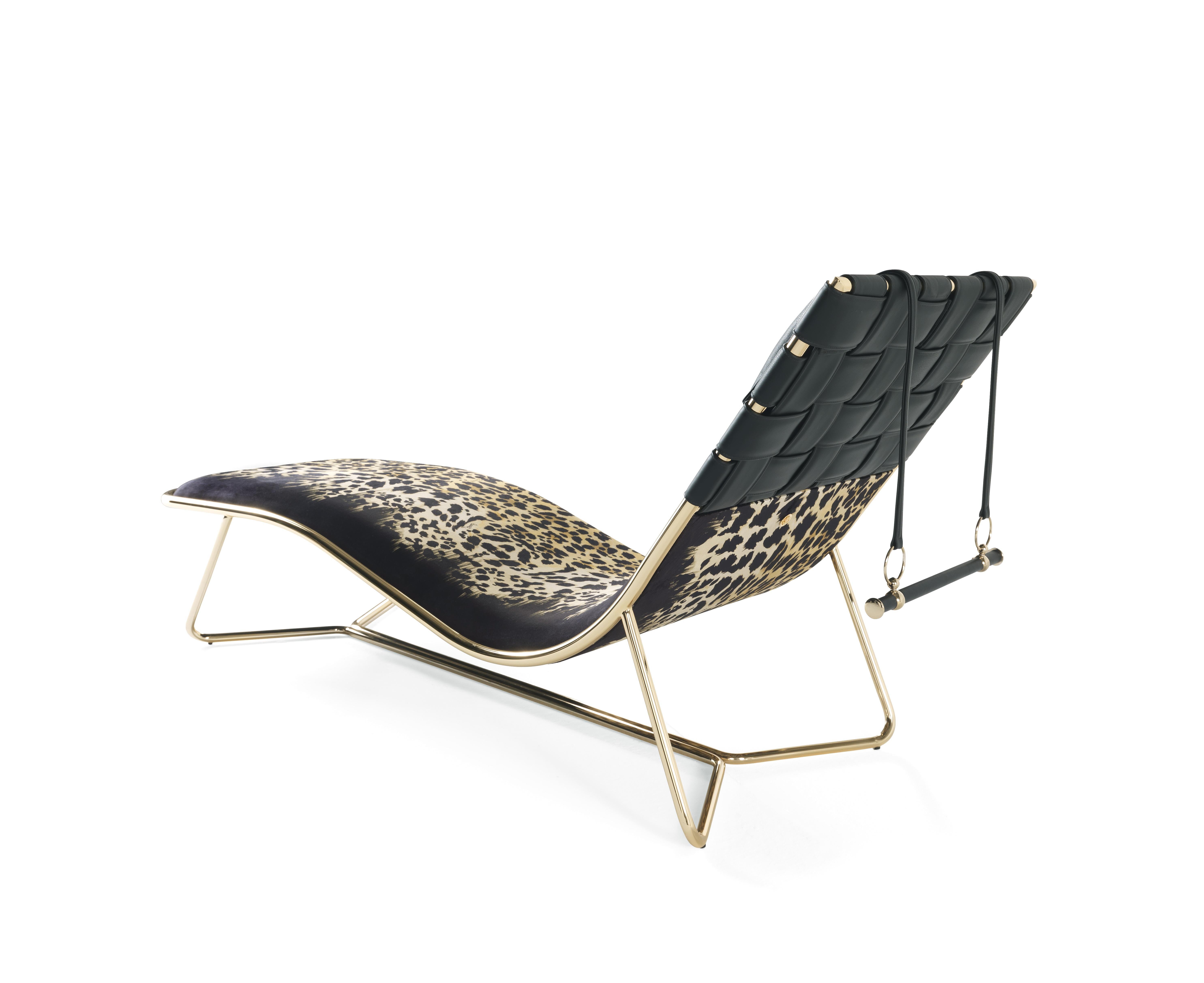 black and gold chaise lounge