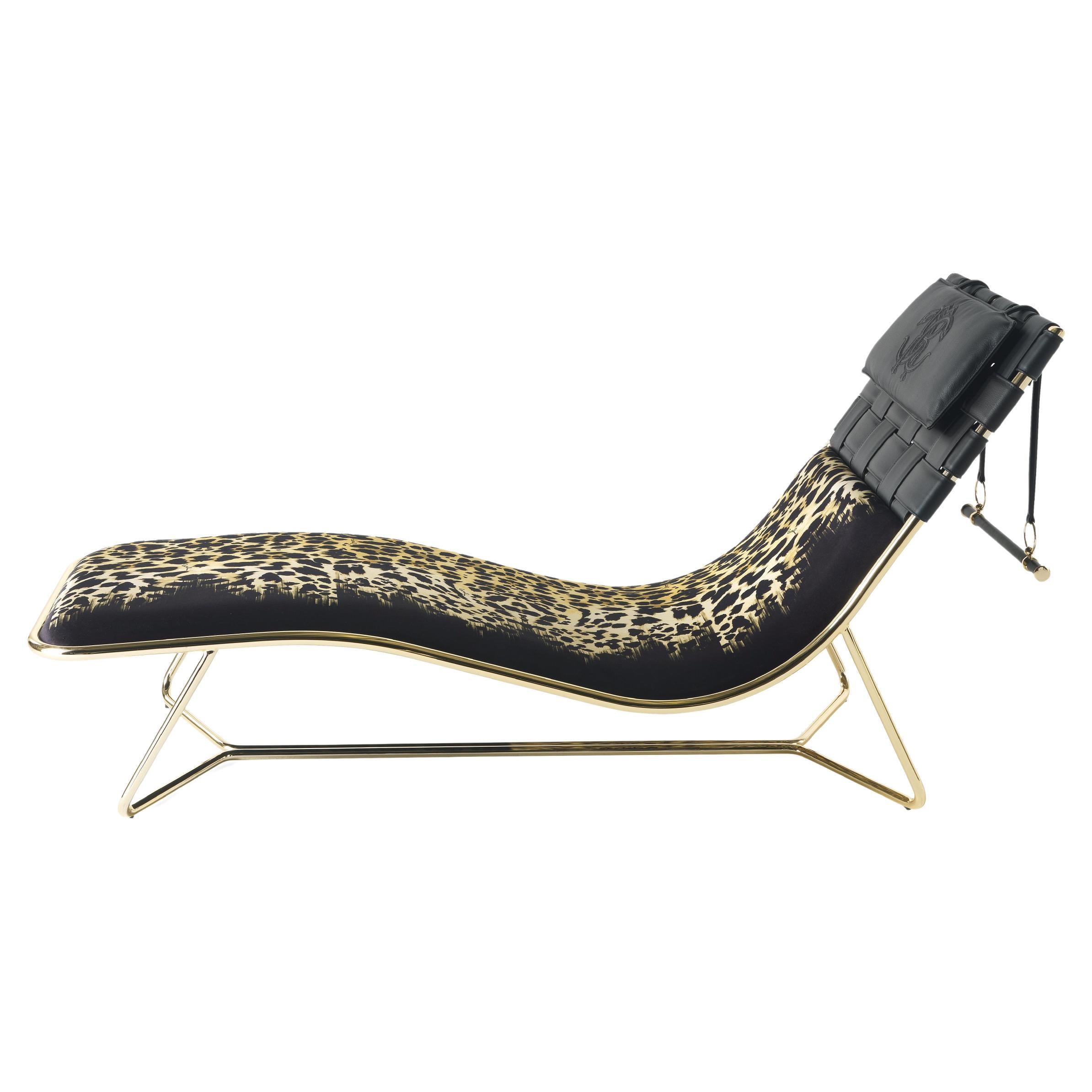 21st Century Papeete Chaise Lounge in Fabric by Roberto Cavalli Home Interiors