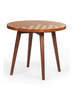 Mesa de marquetería Paradosso del siglo XXI en nogal canaletto, Made in Italy