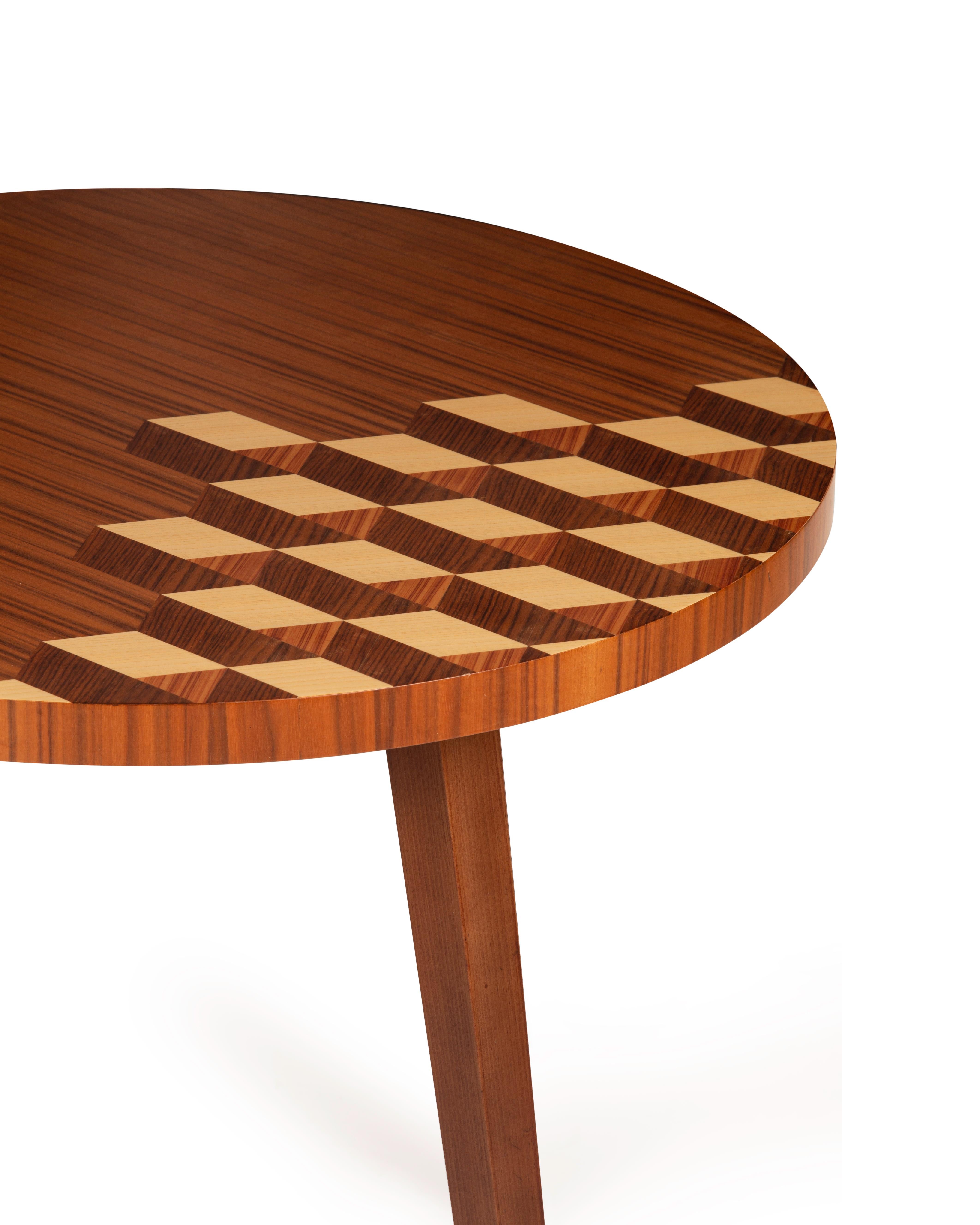 italien Table à incrustation Paradosso du XXIe siècle en noyer Canaletto, fabriquée en Italie en vente