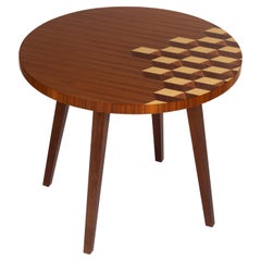 21st Century Paradosso Inlaid Table in Canaletto Walnut, Made in Italy