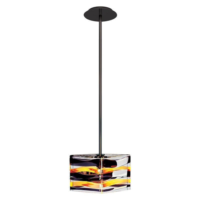 Lampe à suspension Parallelo 893.75 du 21e siècle en noir et cristal de Peter Marino