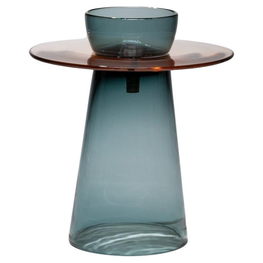 Table basse Paritzki&Liani du 21e siècle en verre de Murano bleu-Amethyst-bleu