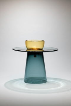 21st Century Paritzki&Liani Low Table Blue-Blue-Amber Murano Glass