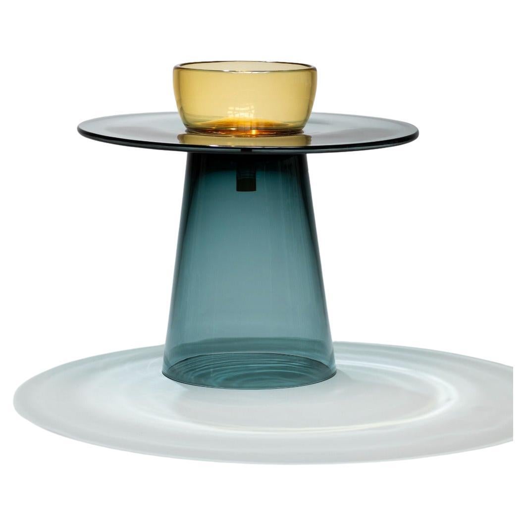 21st Century Paritzki&Liani Low Table Blue-Blue-Amber Murano Glass