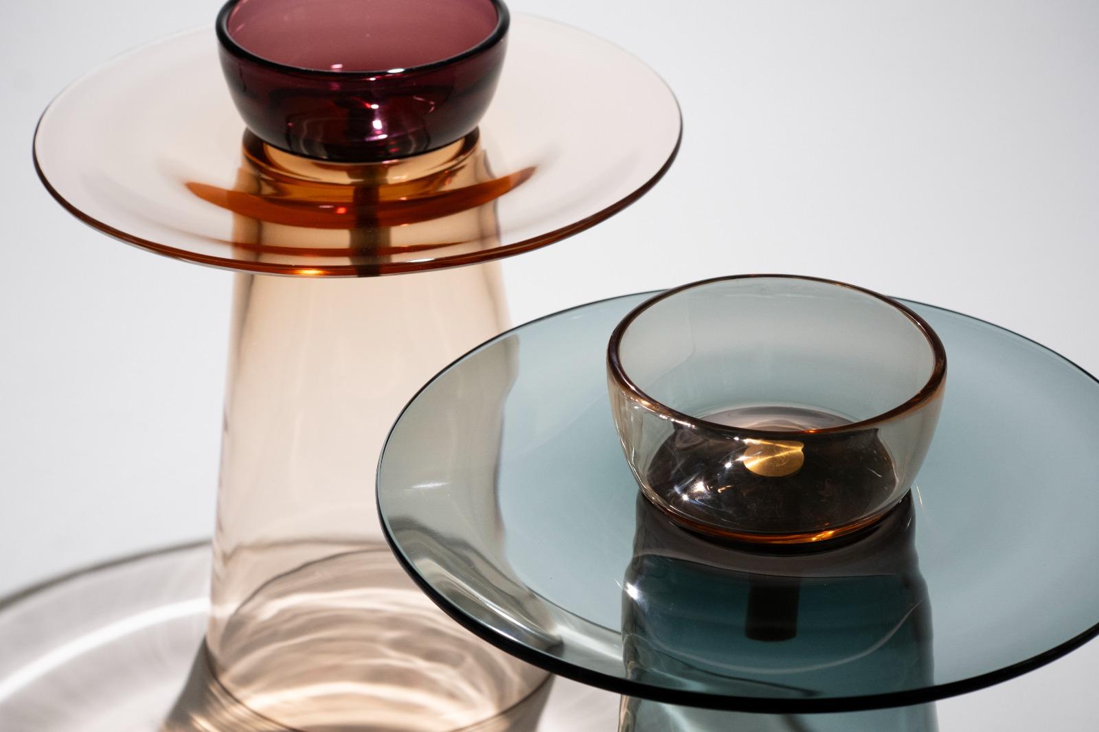 21st Century Paritzki&Liani Low Table Blue-Blue-Rosé Murano Glass In New Condition For Sale In Brembate di Sopra (BG), IT