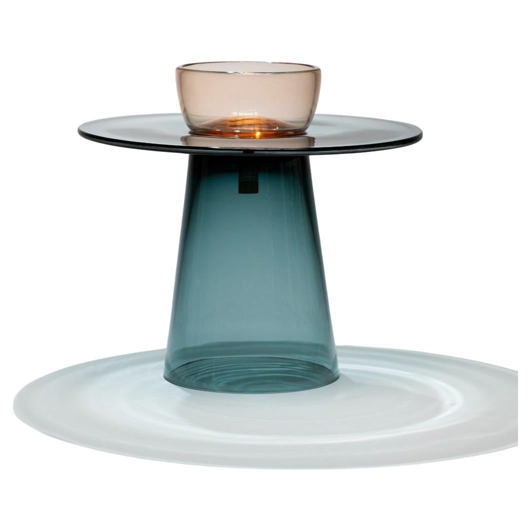 21. Jahrhundert Paritzki&Liani Niedriger Tisch Blau-Blau-Rosé Murano Glas