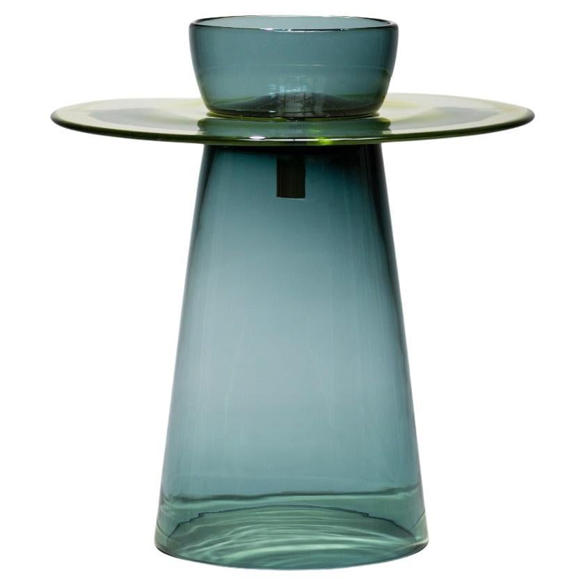 Table basse Paritzki&Liani du 21e siècle en verre de Murano bleu-moss vert-bleu bleu en vente