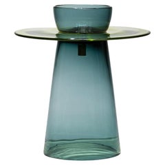 21st Century Paritzki&Liani Low Table Blue-Moss Green-Blue Murano Glass