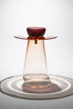 Siglo XXI Paritzki&Liani Mesa baja de cristal de Murano rosado-rosado- amatista