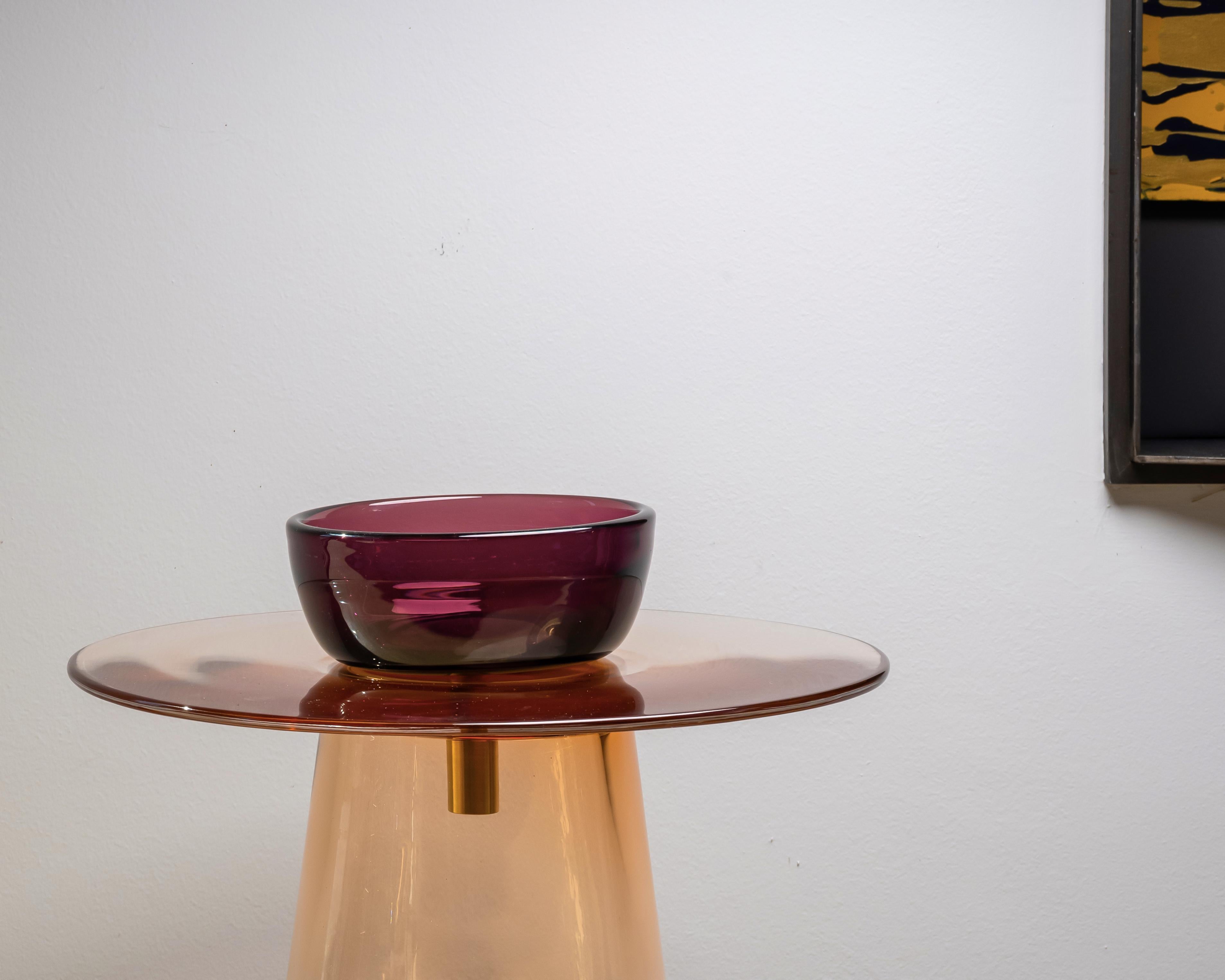 XXIe siècle et contemporain Table basse du 21e siècle Paritzki&Liani Rosé-rosé-améthyste en verre de Murano en vente