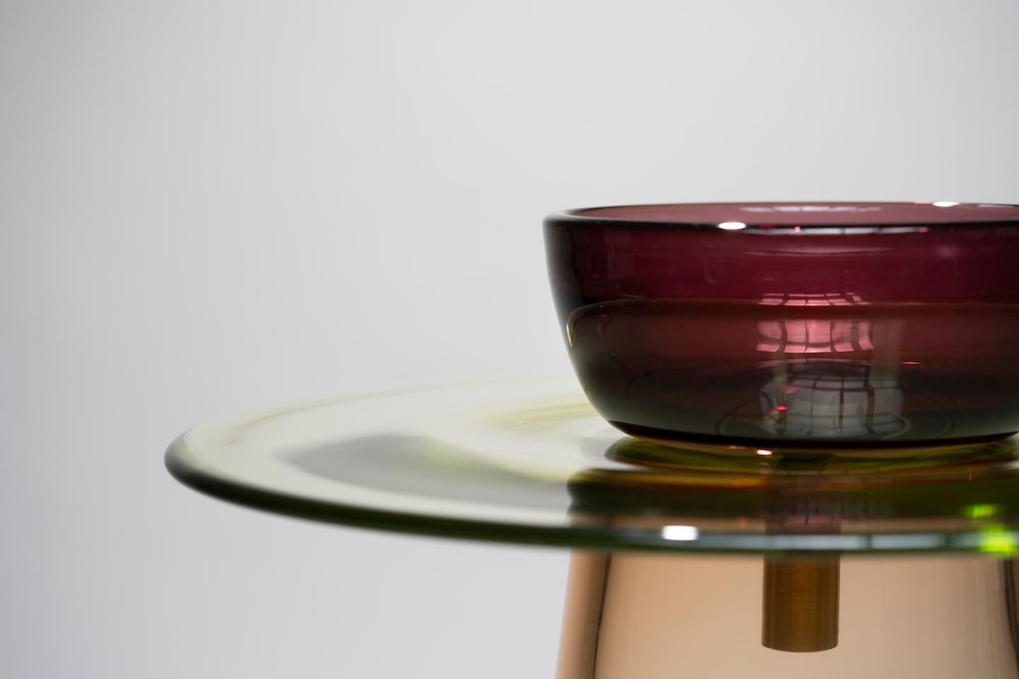 Italian 21st Century Paritzki&Liani Low Table Rosé-Green-Amethyst Murano Glass    For Sale