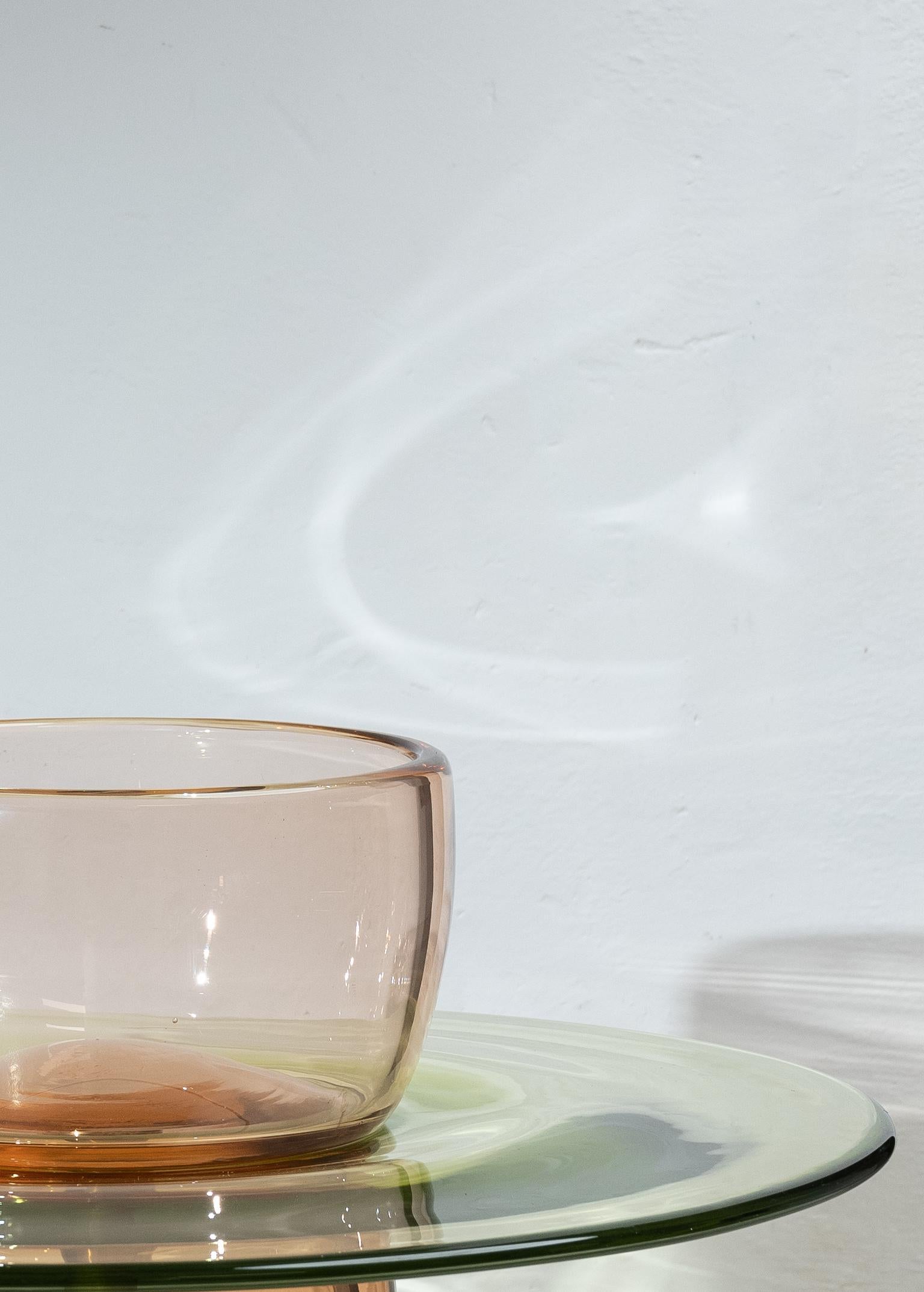 21. Jahrhundert Paritzki&Liani Niedriger Tisch Rosé-grün-rosé Murano Glas im Zustand „Neu“ im Angebot in Brembate di Sopra (BG), IT