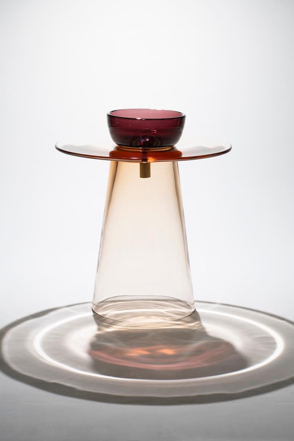 Table basse du 21e siècle Paritzki&Liani Rosé-rosé-améthyste en verre de Murano en vente 1