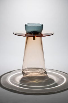 21st Century Paritzki&Liani Mid Low Table Rosé-rosé-blue Murano Glass