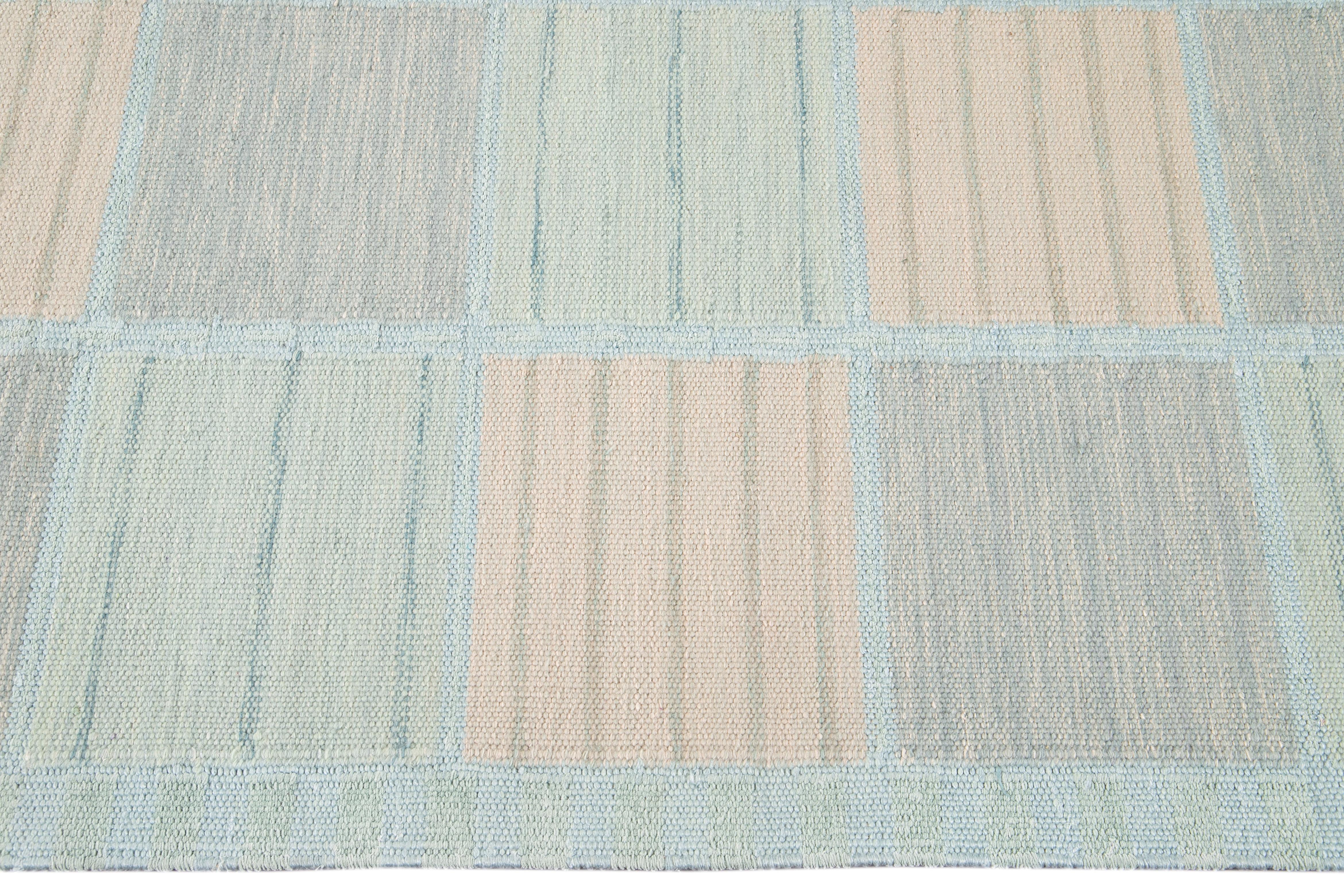 21st Century Pastel Modern Swedish Style Rug In New Condition For Sale In Norwalk, CT