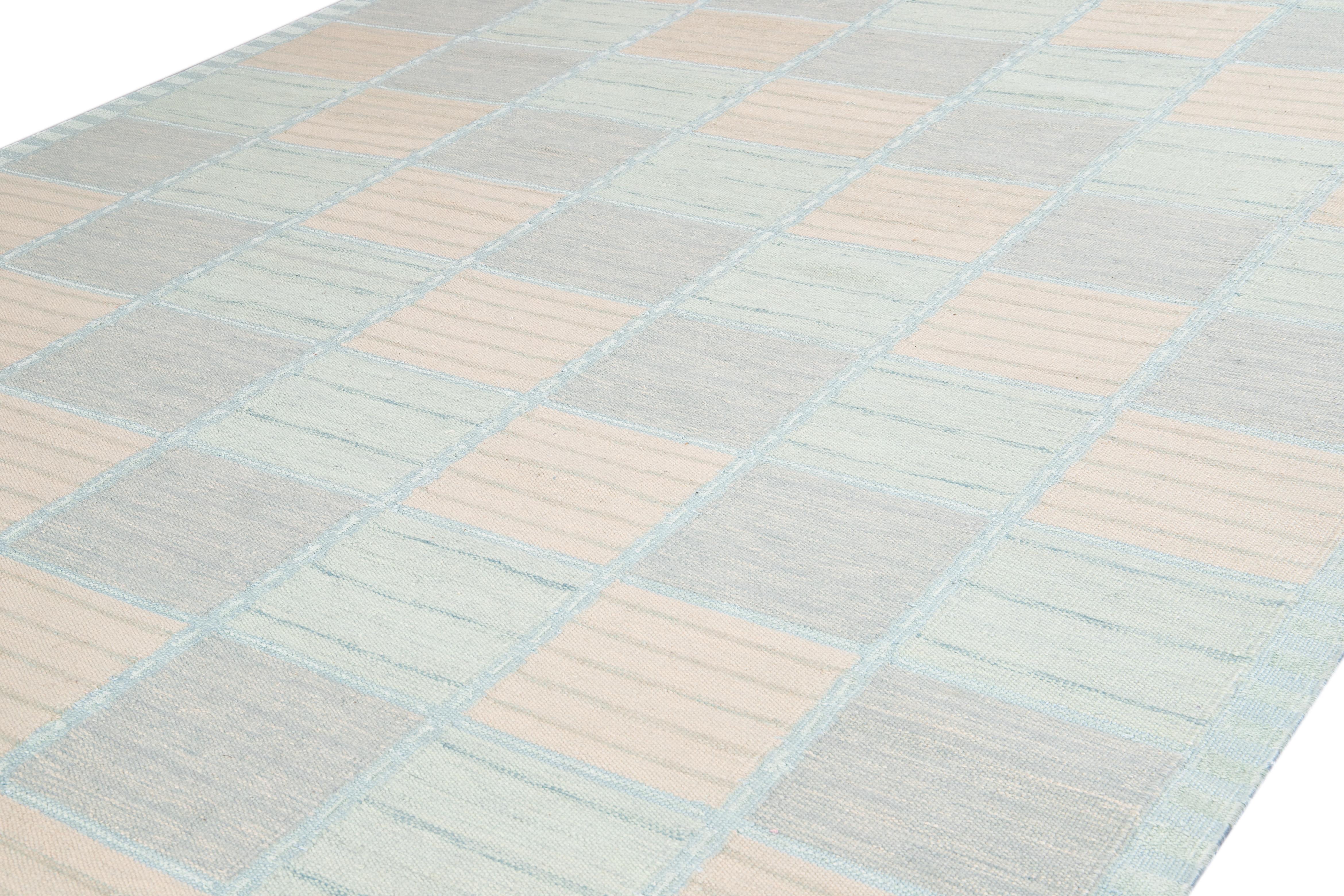 Contemporary 21st Century Pastel Modern Swedish Style Rug For Sale