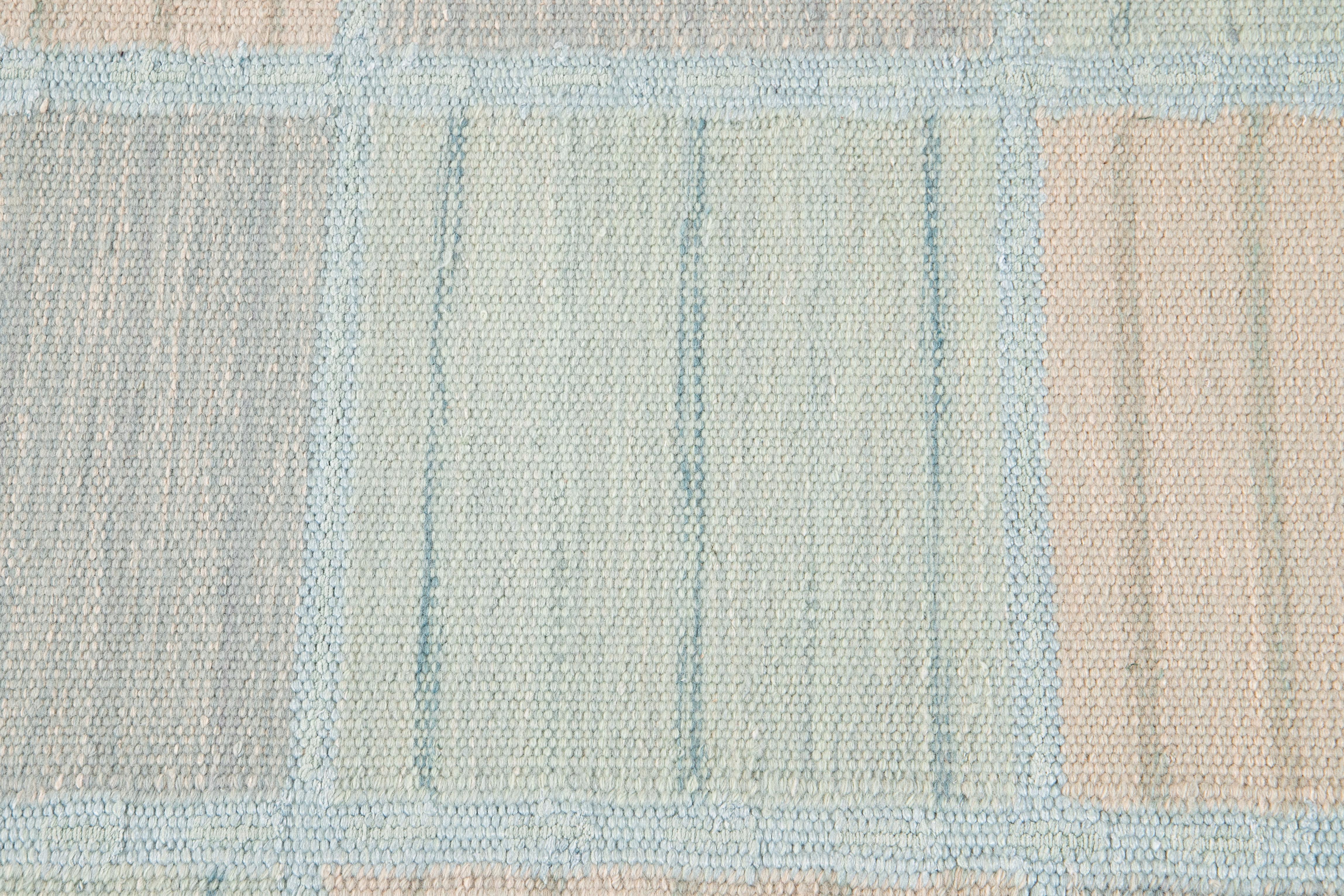 Wool 21st Century Pastel Modern Swedish Style Rug For Sale