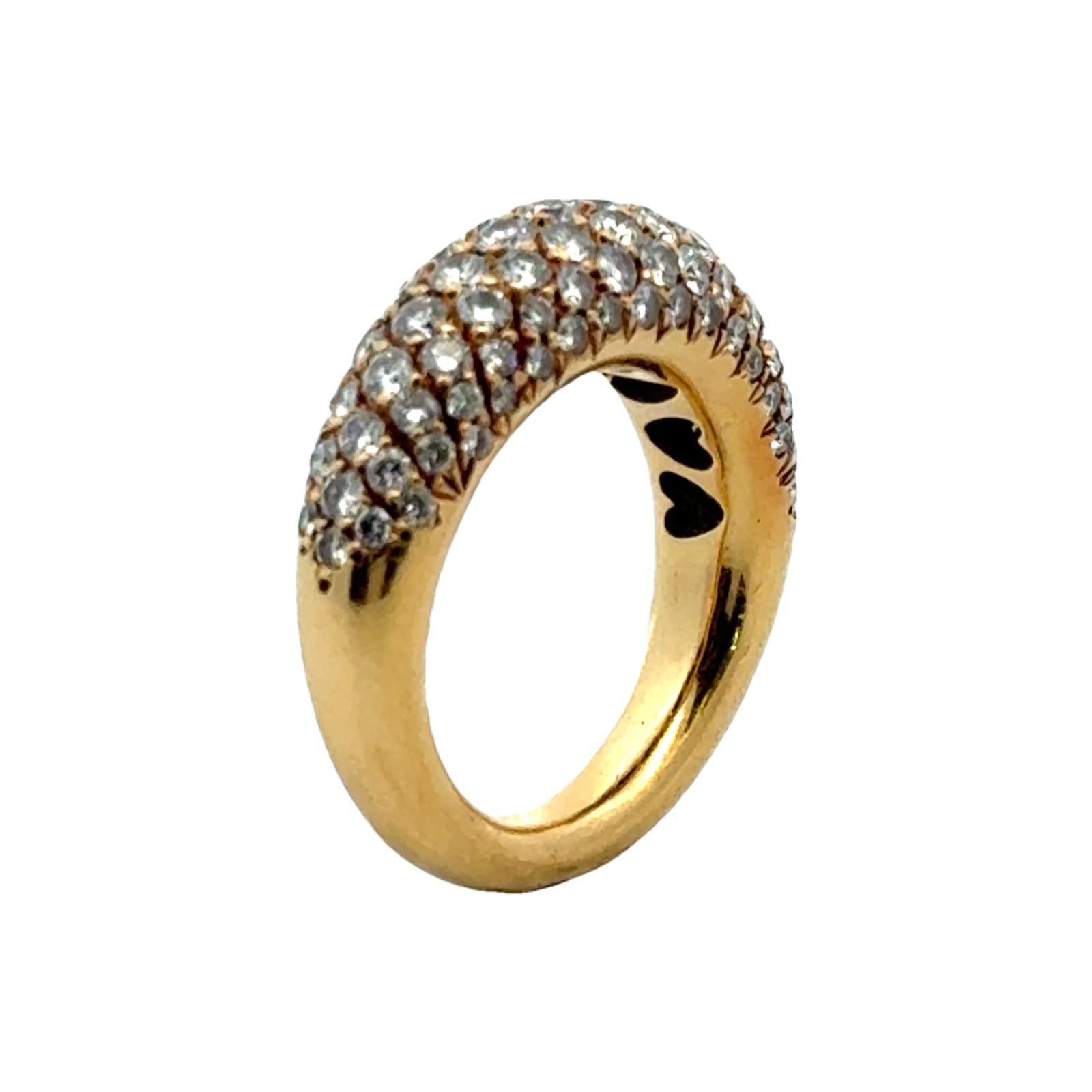 21. Jahrhundert Pavé Diamant 18 Karat Gelbgold Ehering (Moderne)