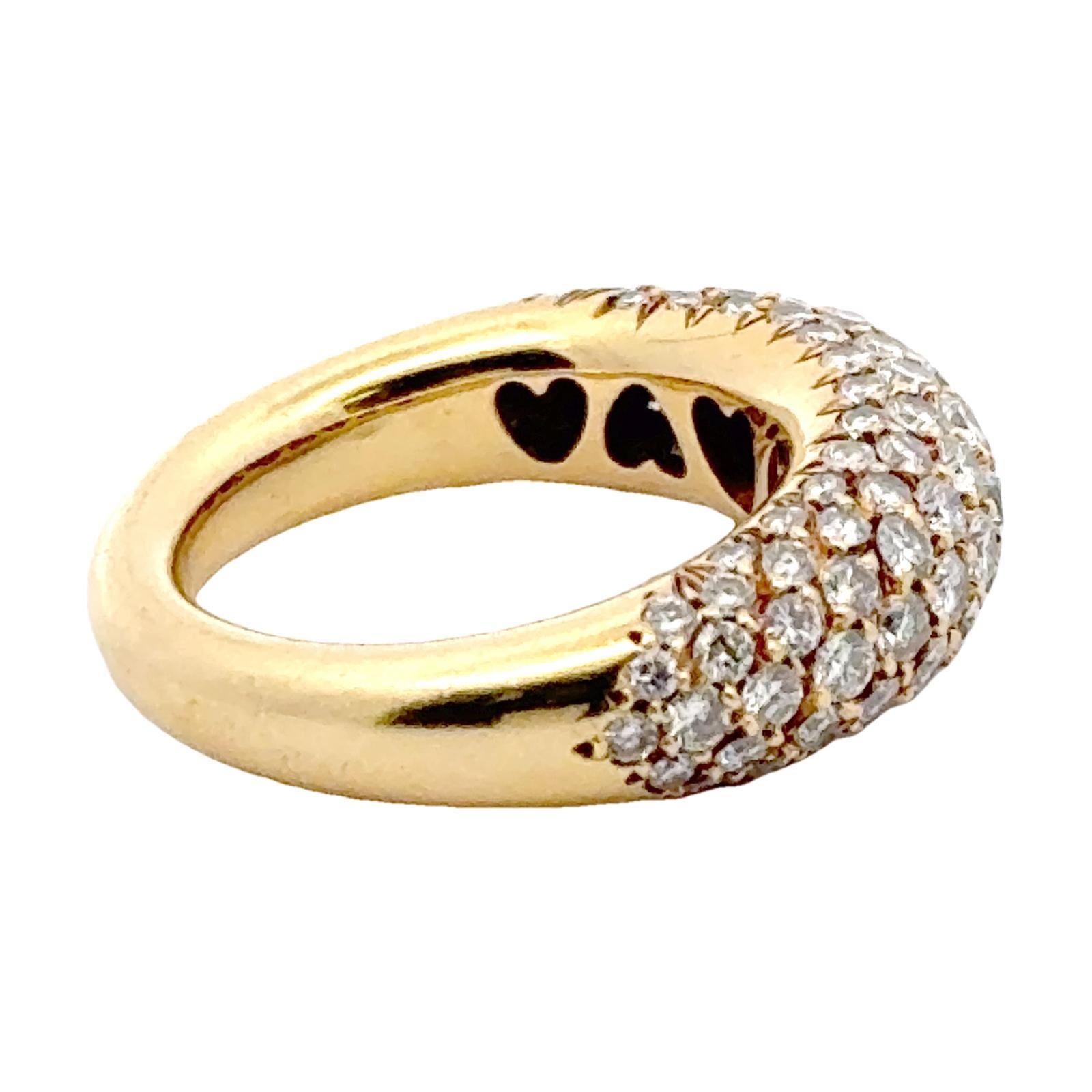 21. Jahrhundert Pavé Diamant 18 Karat Gelbgold Ehering im Zustand „Hervorragend“ in Boca Raton, FL