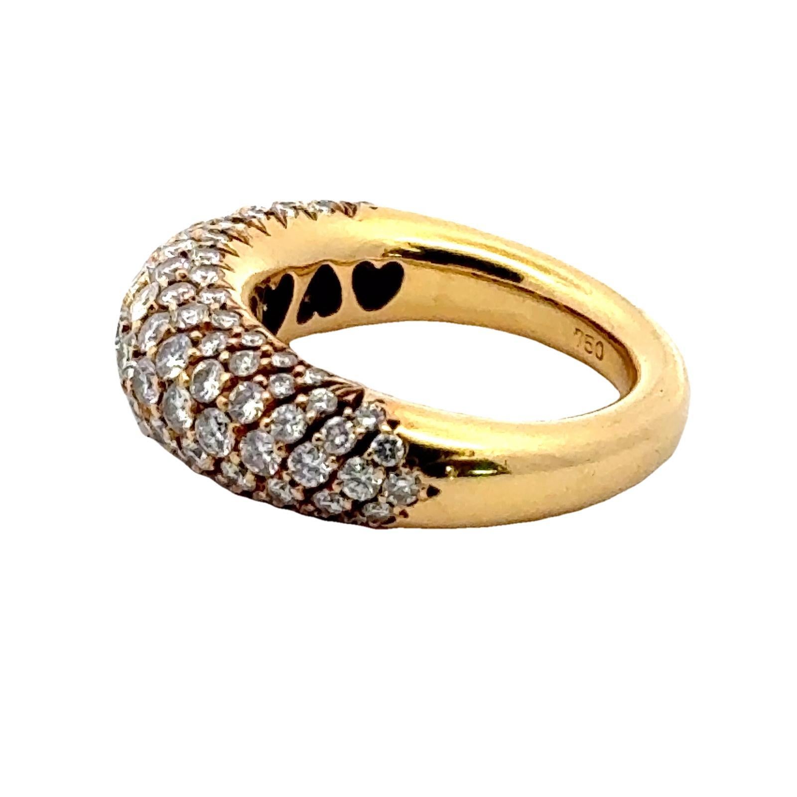 21. Jahrhundert Pavé Diamant 18 Karat Gelbgold Ehering 1