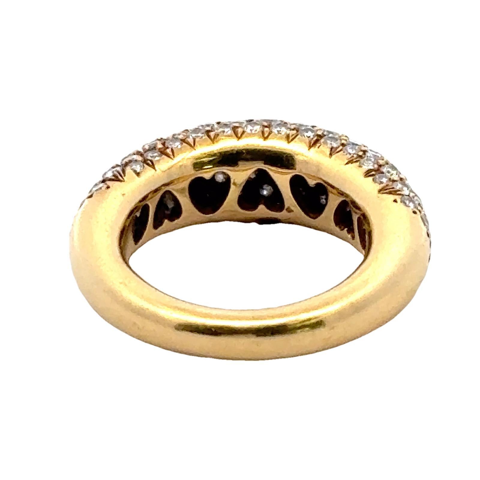 21. Jahrhundert Pavé Diamant 18 Karat Gelbgold Ehering 2