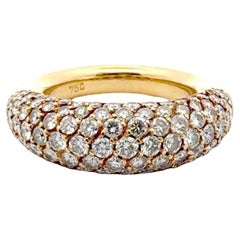 21. Jahrhundert Pavé Diamant 18 Karat Gelbgold Ehering