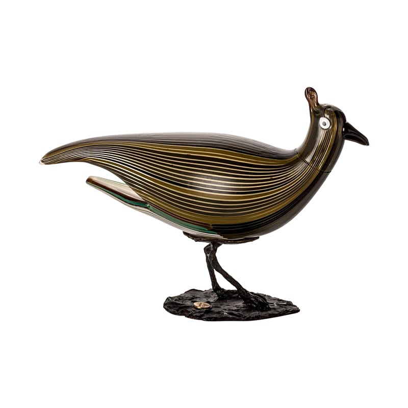 Scultura Pavoncella del XXI secolo in multicolore di Toni Zuccheri