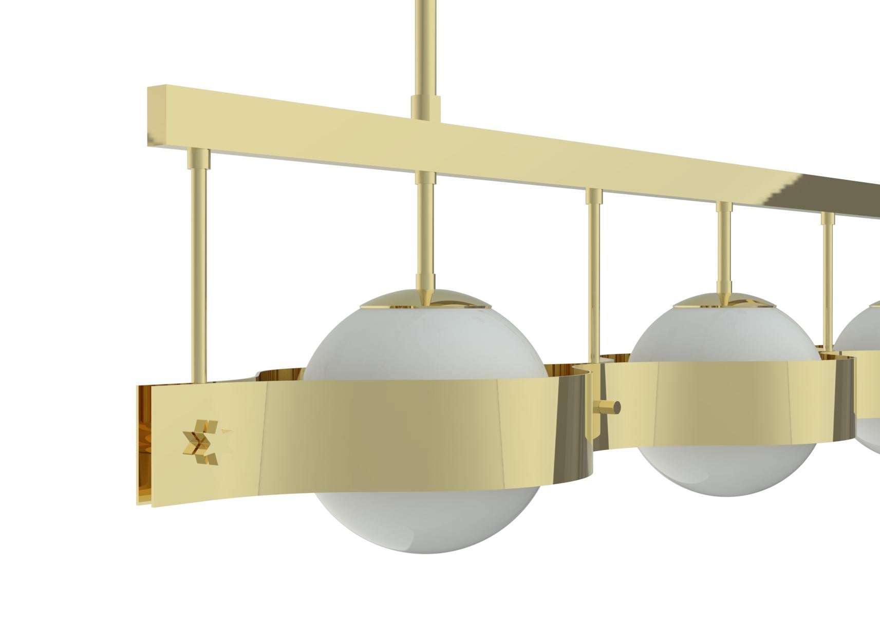 Mid-Century Modern 21st Century Pavone Linear Pendant Lamp, DALI, Gio Ponti 2019 Italy For Sale
