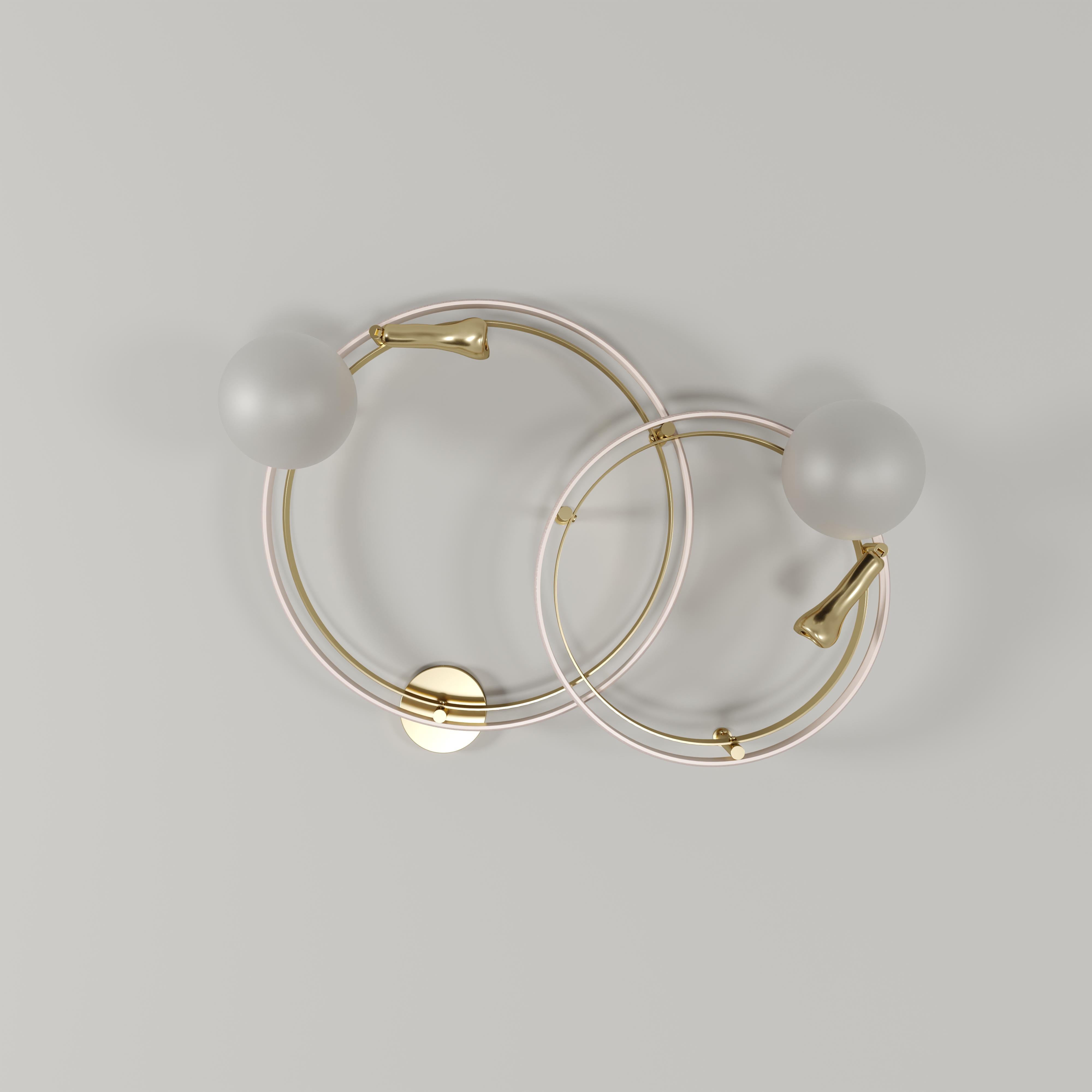 Set di lampade da parete Pearl del XXI secolo in ottone di Creativemary in vendita 4