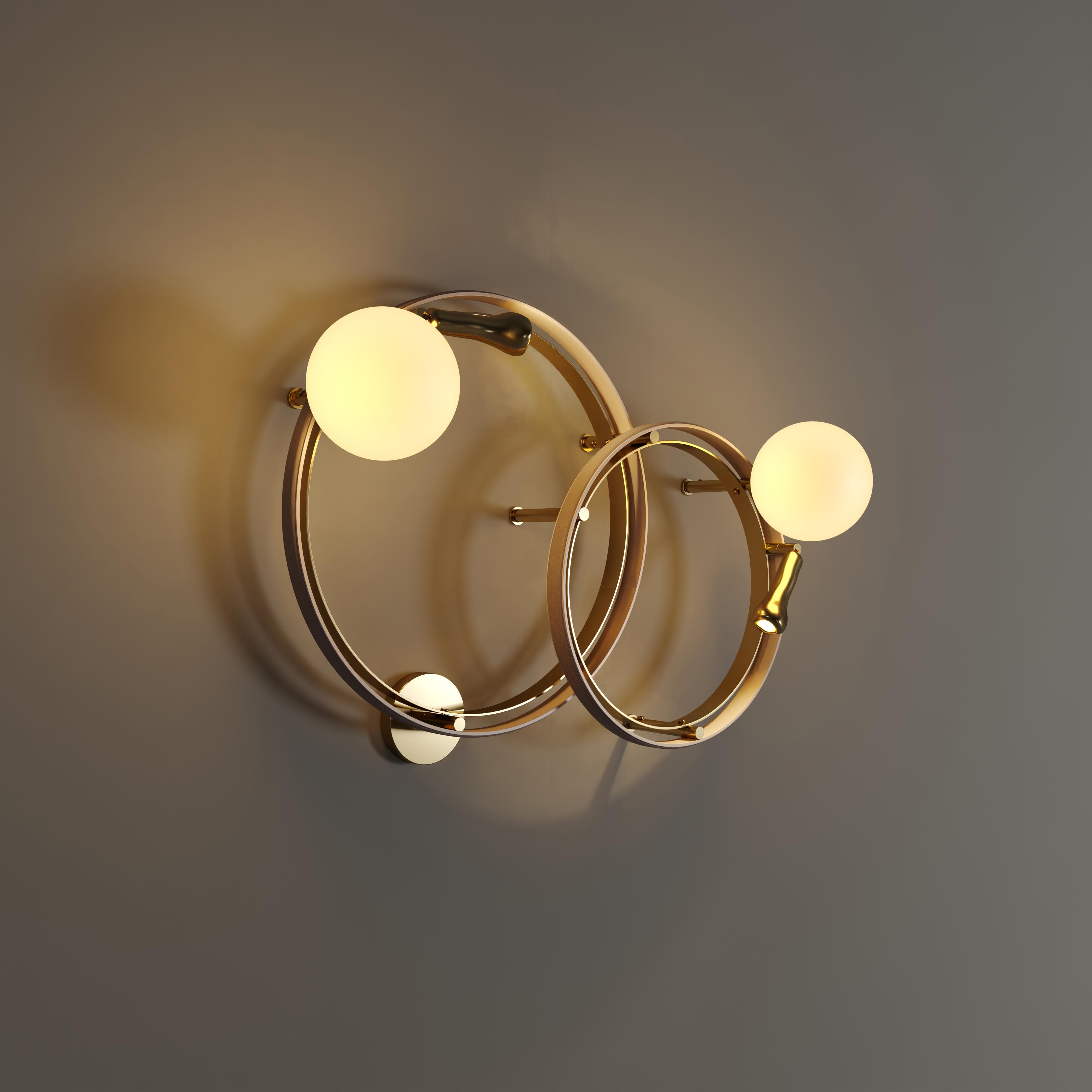 Set di lampade da parete Pearl del XXI secolo in ottone di Creativemary in vendita 3