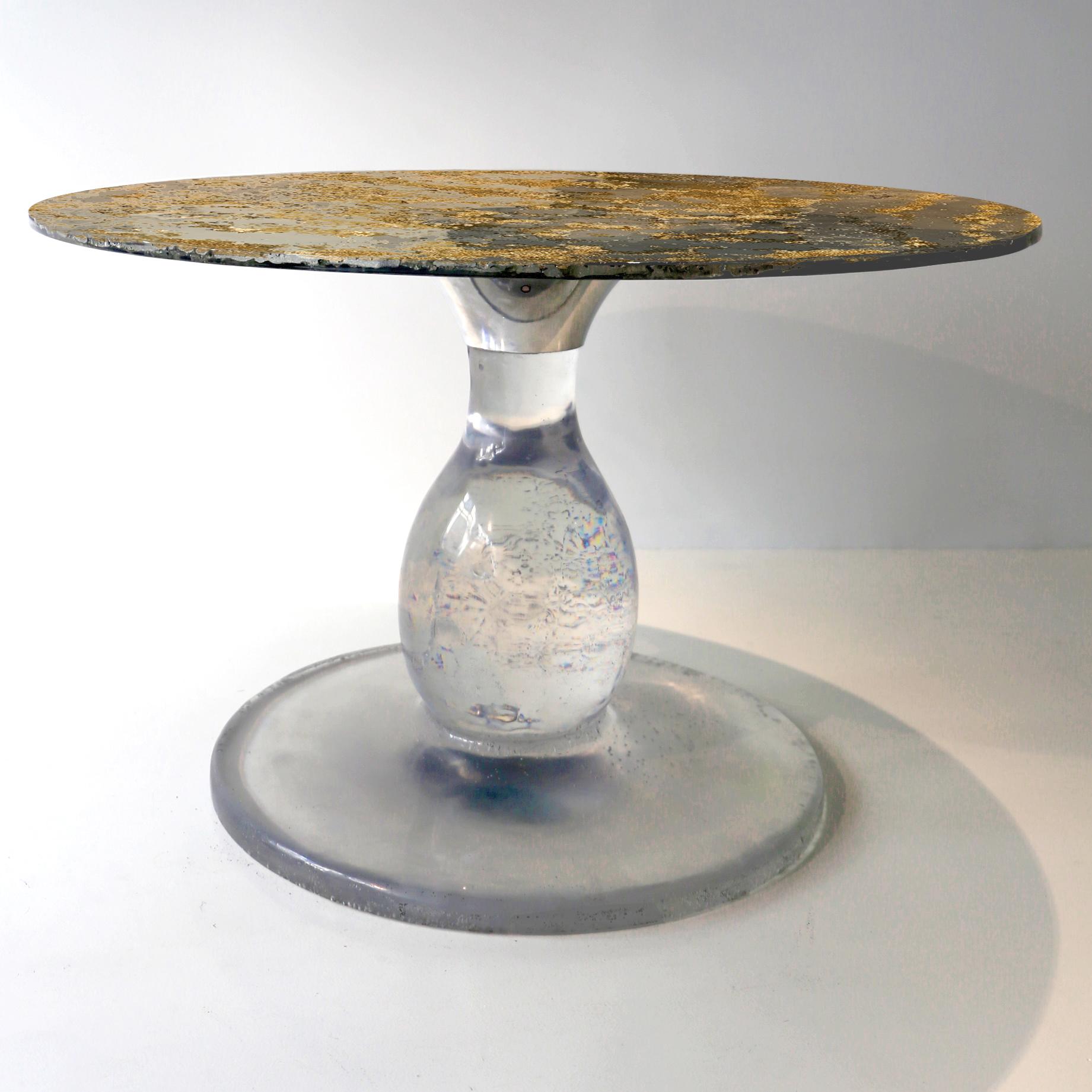 Moulage The Pedestal Table du 21ème siècle Sun Ice, Résine de laiton étain - Xavier Lavergne France en vente