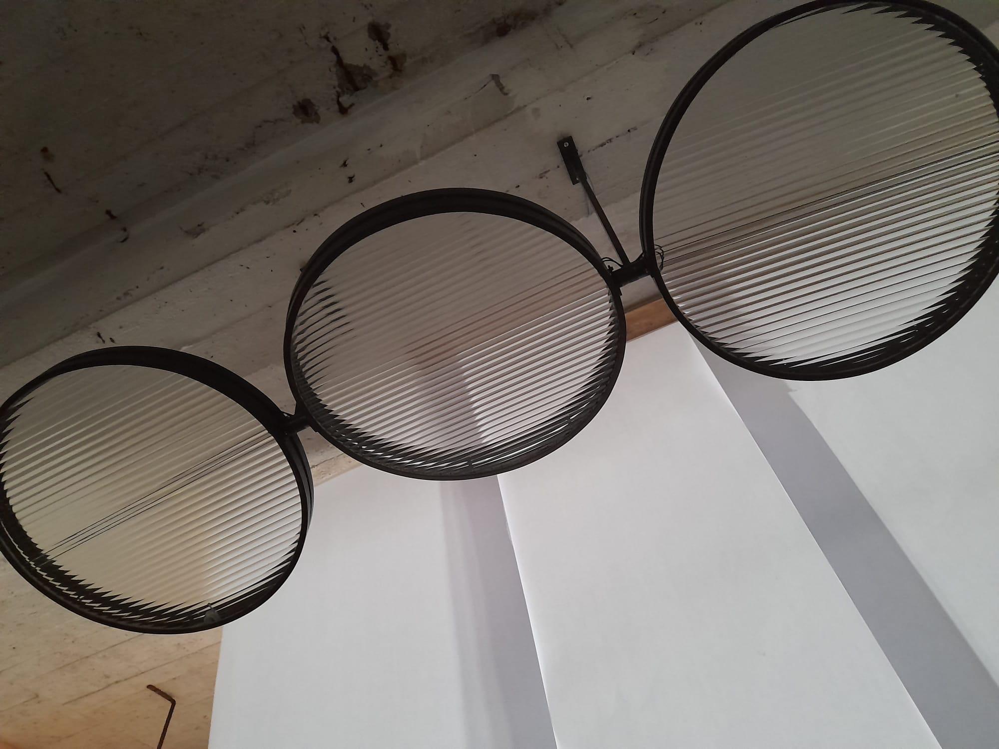 Colgante Siglo XXI Latón Bronceado, Cristal Estriado en venta 3