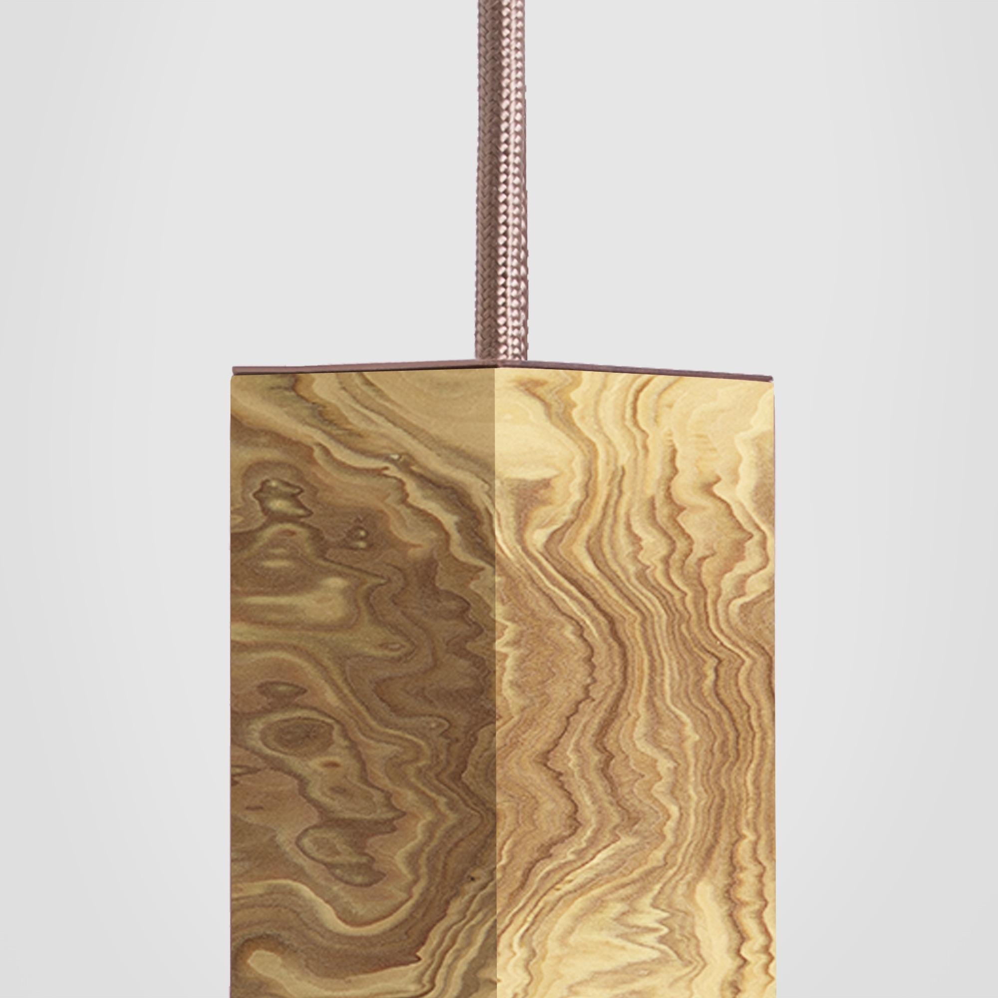 Suspended Minimal Modern Olive Wood Light by Formaminima In New Condition For Sale In Porto, PT