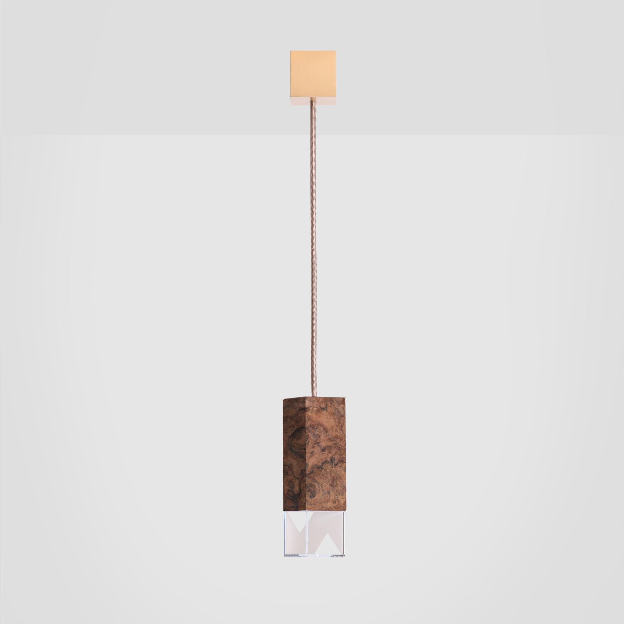 XXIe siècle et contemporain Lampe suspendue moderne et minimaliste en bois de noyer de Formaminima en vente